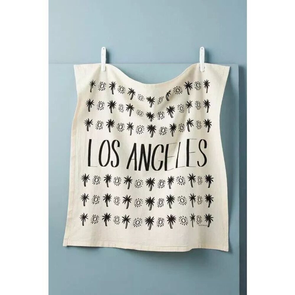 Anthropologie Calhoun & Co Los Angeles Dish Towel California Tea Towel NEW